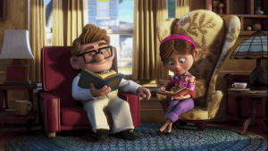 couple,up,disney,cute couple,holding hands,i love you,cute,carl and ellie,simple,reading,disney pixar,in love,love,pixar,aww,disneypixar,ellie,carl,little things,sweet nothings,its the little things