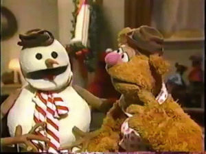 fozzie bear,christmas,80s,vhs,frustrated,facepalm,1987,snowman,ashamed
