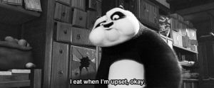 po,kung fu panda,eat,black and white,disney,upset,cartoons comics