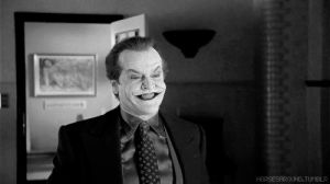 jack nicholson,film,black and white,horror,80s,batman,4,tim burton,the joker,movieedit,horsesaround