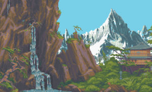 pixel,waterfall,art
