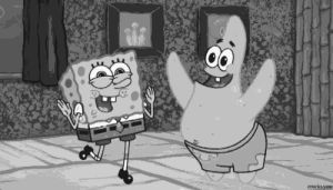 spongebob squarepants,spongebob and patrick,funny,dancing,black and white,spongebob,hilarious,patrick,patrick star,b and w,tv show scene