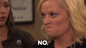 reaction,parks and recreation,no,queue,amy poehler,reaction s,parks and rec,yourreactions