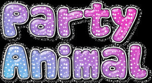 pule,party animal,blue,party,animal,kawaii,graphics,colors,text,glitter,colorful,myspace,banner,font,gradient,ombre