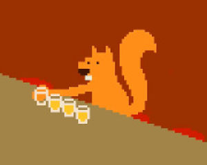 drinking,drunk,alcohol,squirrel,shots