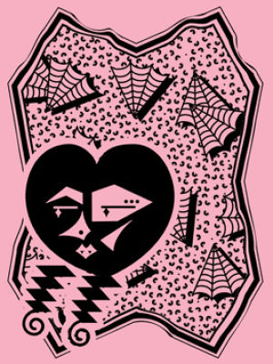 bauhaus,goth,sisters of mercy,girl,80s,illustration,new,animal,pink,black,vampire,spider,web,romantic,pattern,fan art,vector,print,leopard,illustrator,frame,new wave,traditional,siouxsie sioux,siouxsie and the banshees