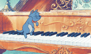 piano,music,cat,cute,cartoons