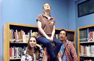 alison brie,community cast,communitycastedit,abrieedit,type set,poster violet,type on set,with gillian jacobs,on set community,with danny pudi