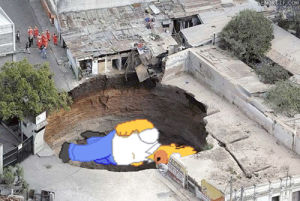 homer simpson,homer,big hole in the ground,simpsons