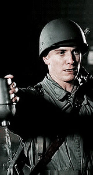 sgt burton pat christenson,michael fassbender,baby shark,band of brothers,by a teal colored apple,needs water,look how young he is