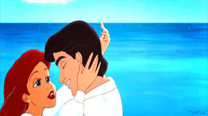 kiss,love,lovey kiss,couples kissing,the little mermaid,disney,kiss couple love,favorite,ariel,prince eric