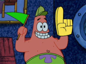 patrick star,spongebob squarepants,happy,excited,spongebob,exciting,bump