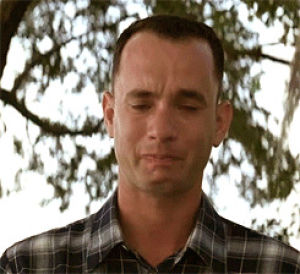 im sorry,forrest gump,tom hanks,lol,not,my baby,so beautiful,and you start crying too,the moment when you know hes so in love with jenny,and he just starts crying,and youve never ever seen him cry before