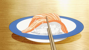 sushi,leger douzable,anime,food,chopsticks