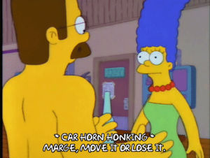 shirtless,homer simpson,season 4,marge simpson,episode 2,car,ned flanders,theater,4x02,move it