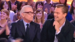 martin scorsese,laughing,smiling,clapping,leonardo dicaprio,applause