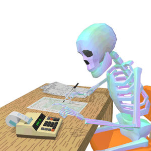 calculator,skeleton,taxes,death
