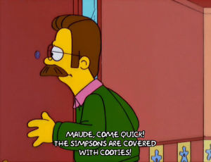 episode 10,excited,season 11,ned flanders,ned,maude flanders,11x10,maude