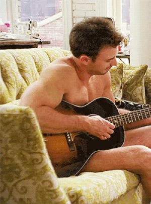 chris evans,naked,guitar