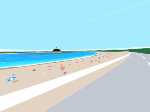 beach,driving,kota iguchi,loop,sunny,infinite loop,art