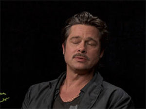 brad pitt,funny or die,celebs,annoyed,frustrated,zach galifianakis,not amused,between two ferns,brangelina,unamused