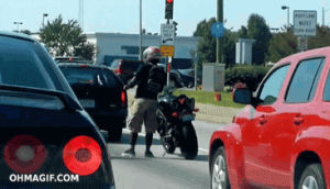 motorcycle,biker,funny,dancing,light,dude,traffic,mixed,signal