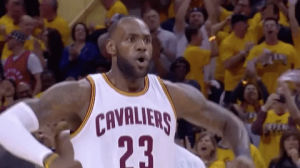 excited,lebron james,pumped up,cleveland cavaliers,lebron,pumped,cavs,nba playoffs,cavaliers,2017 nba playoffs,nbaplayoffs,fired up,lbj,round 2,conference semifinals,conference semis,we here