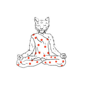meditate,namaste,meditation,illustration,yoga,peace,best friend,temptation,cat and mouse