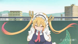 jump,dragon maid,anime,excited,deadpan,f m l