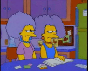 patty bouvier,selma bouvier,reaction,shock,homers triple bypass,simpsons