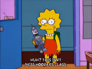lisa simpson,episode 18,robot,season 12,unsure,12x18,a little,and it became a nightmare and im never doing it again