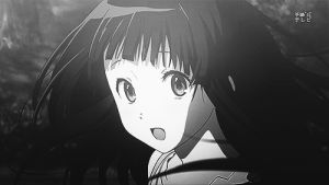 hyouka,anime,black and white,happy,smile,chitanda,eru