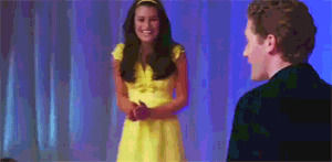 happy,excited,glee,clapping,lea michele,rachel berry,1x06,vitamin d