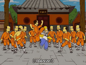 katana,team work,homer simpson,season 16,episode 12,martial arts,kung fu,16x12,uh oh,doomed