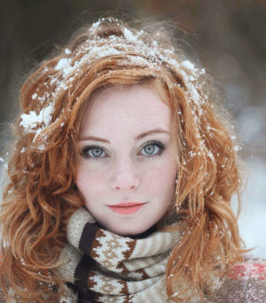 hair,red,girl,snow,winter
