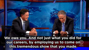 jon stewart,stephen colbert,the daily show,comedy central,thank you,the daily show with jon stewart