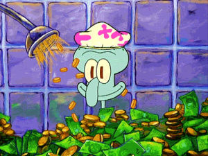 money,squidward,rich,spongebob squarepants,dollars,spongebob,dollar,tax day,free money