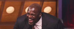 shaquille oneal,television,sports,basketball,laughing,haha,shaq,2014 nba playoffs