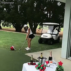 golf,girl,trick,shot