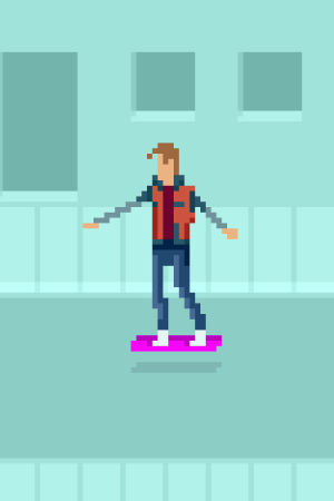 pixel,art,mcfly,hoverboard,marty,shown,mazeon