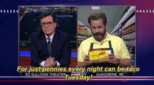 election 2016,presidential debate,paul f tompkins,colbert live aftershow,election debate,for just pennies every night can be taco tuesday