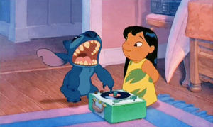 stich,record player,disney,cant deal with your shit