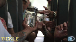 moonshiners,funny,lol,television,laughing,entertainment,watch,reality tv,watching,hilarious,tv series,discovery,discovery channel,tickle,video clip,beverage,moonshine,mason jar,discovery network,moonshining