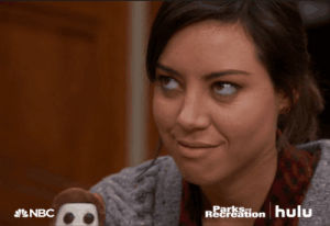 mischievous,aubrey plaza,april ludgate,sly,tv,parks and recreation,hulu,nbc