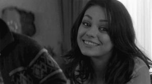 black and white,cute,lovey,beautiful,gorgeous,mila kunis,mila kunis black and white,mila kunis smile