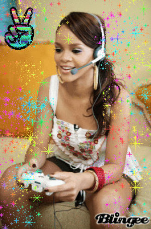 rihanna,play,video,games,picture