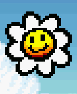 pixel,happy,smiling,flower