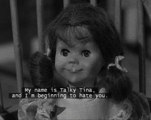 strange,talking tina,scary doll,talky tina,black and white,creepy,old,twilight zone,horror doll,vintage,horror,weird,doll,odd,cary,ary doll,doll sc,scarys