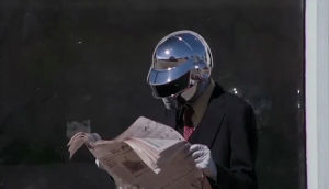 daft punk,newspaper,tv,funny,lol,news,what,paper,annoying,what the hell,leave me alone,thomas bangalter,what do you want,thomas banglater