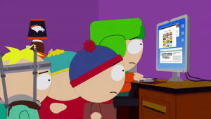 eric cartman,stan marsh,kyle broflovski,internet,desk,lamp,monitor,butters scotch